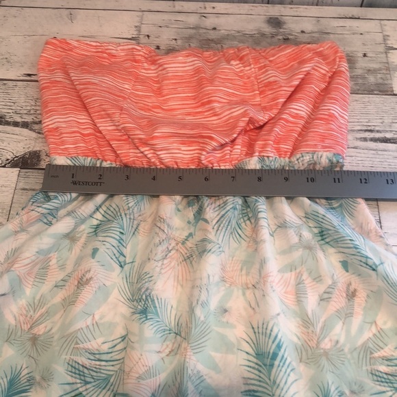 Lagaci Strapless Tropical Print Dress Medium - Picture 7 of 11